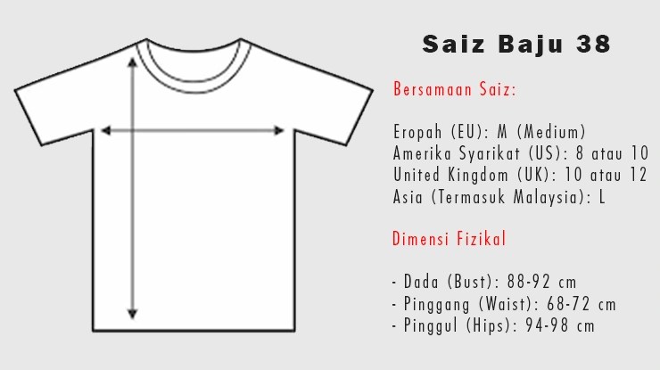 Saiz Baju 38